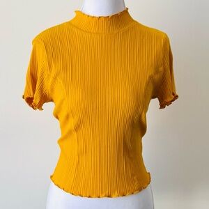 Wild Fable Yellow Ribbed Mock Turtleneck 💛